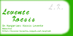 levente kocsis business card